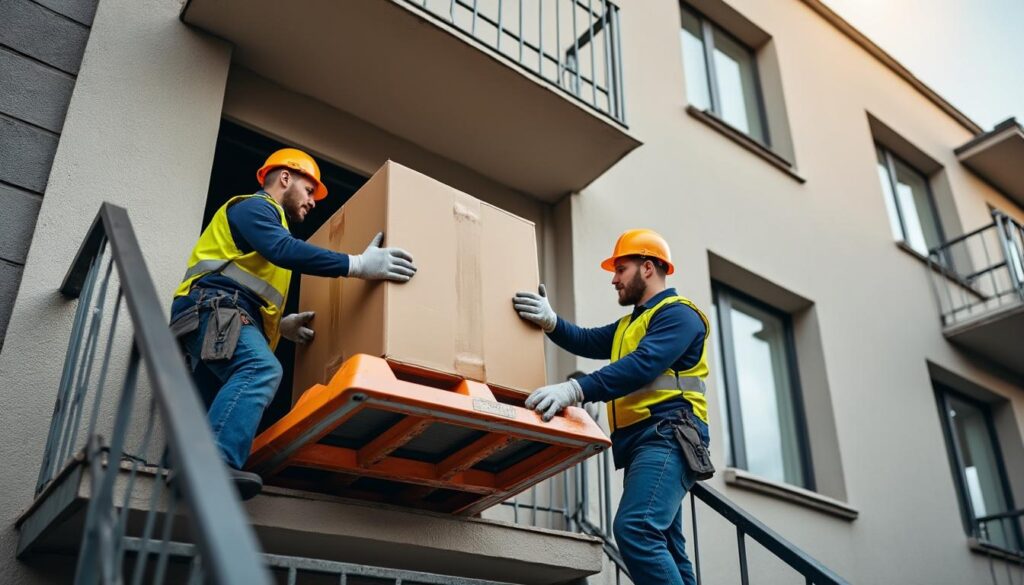 Sécurité du transport d’un déménagement avec monte-charges à l’étage