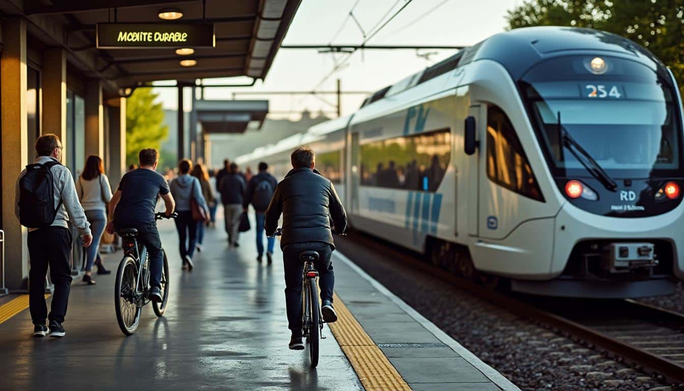 Quelles sont les options de mobilité durable liées aux navettes en gare ?