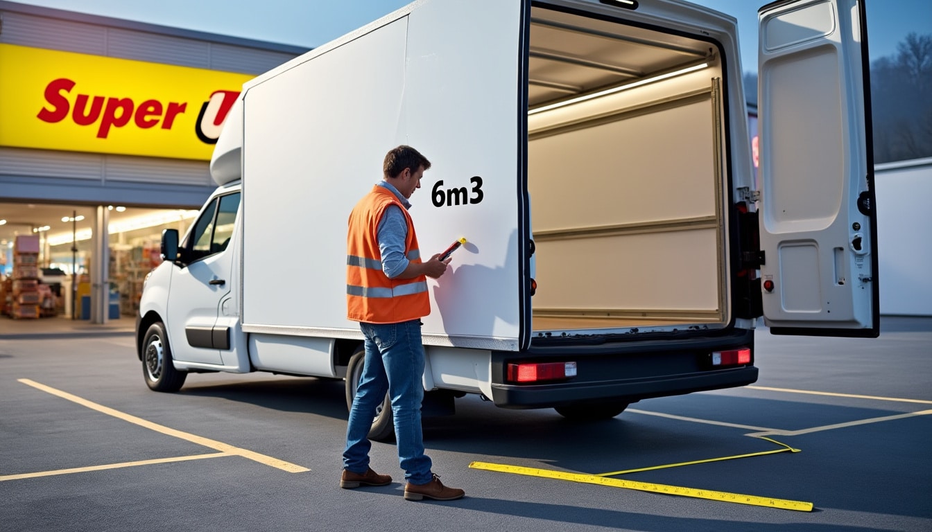 Illustration: Comprendre les caractéristiques et dimensions précises de l’utilitaire 6m3 chez Super U